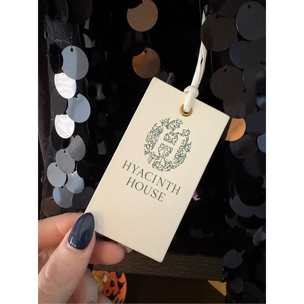 NWT Hyacinth House x Tuckernuck Black Sequined Dazzle Jacket Size Small $148 - Picture 8 of 9